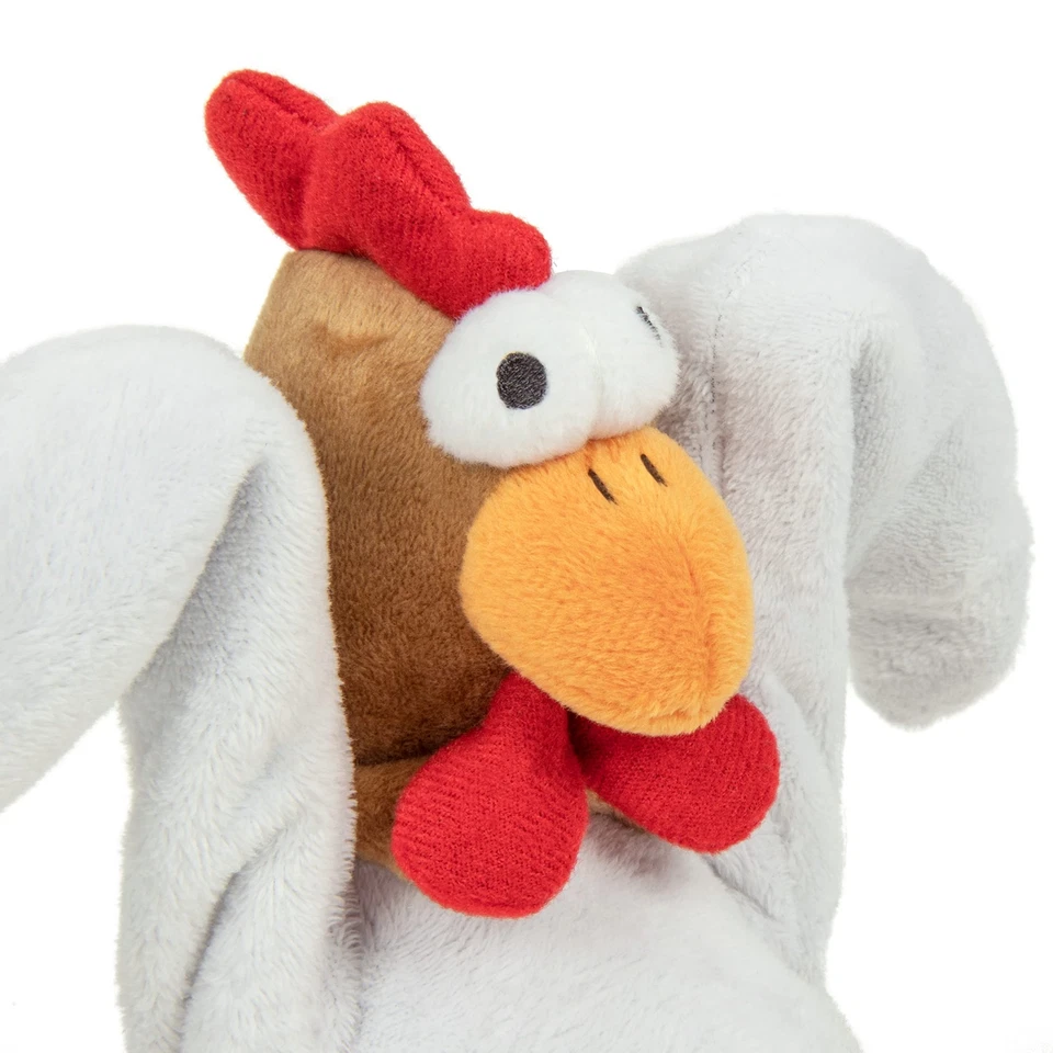 Juguete animado de peluche para perro chirriante de pollo de acción, tecnología de protección masticable - blanco,... Foto 2 de 4