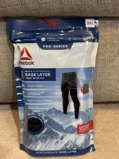 Reebok Mens Performance Base Layer Pant W/Fly Sport Soft Fabric Breathable, 2XL