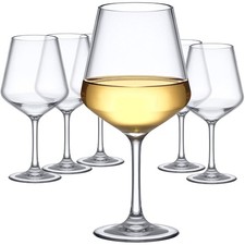 Unbreakable Tritan Wine Glasses 14-Ounce - Set of 6, BPA-Free, Dishwasher Safe
