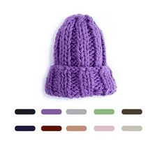 Thick Beanie warm Wool Knit Hat Baggy Cap Cuff Slouchy Skull Hats Ski Men Women