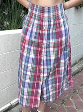 Vintage 80s Koala Blue L 30 Full Skirt Pockets Olivia Newton John 100 Cotton