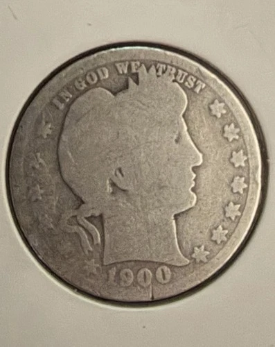 1900-(P)hiladelphia Barber Quarter Circulated 25C 90% Silver VG Look!