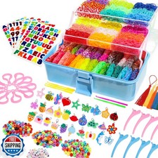 obeoby 17500 Rubber Band Bracelet Kit with 3 Layer Blue Container, Bracelet