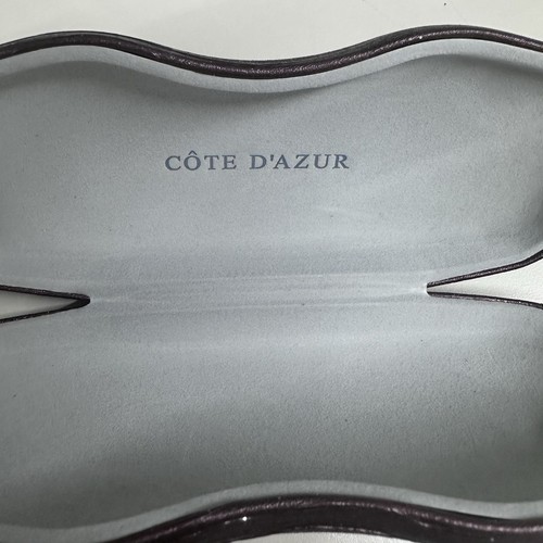 Vintage Eyeglass Case Cote D'Azur Plum Sparkly Hard Clam Shell Sunglasses Case - Picture 7 of 9