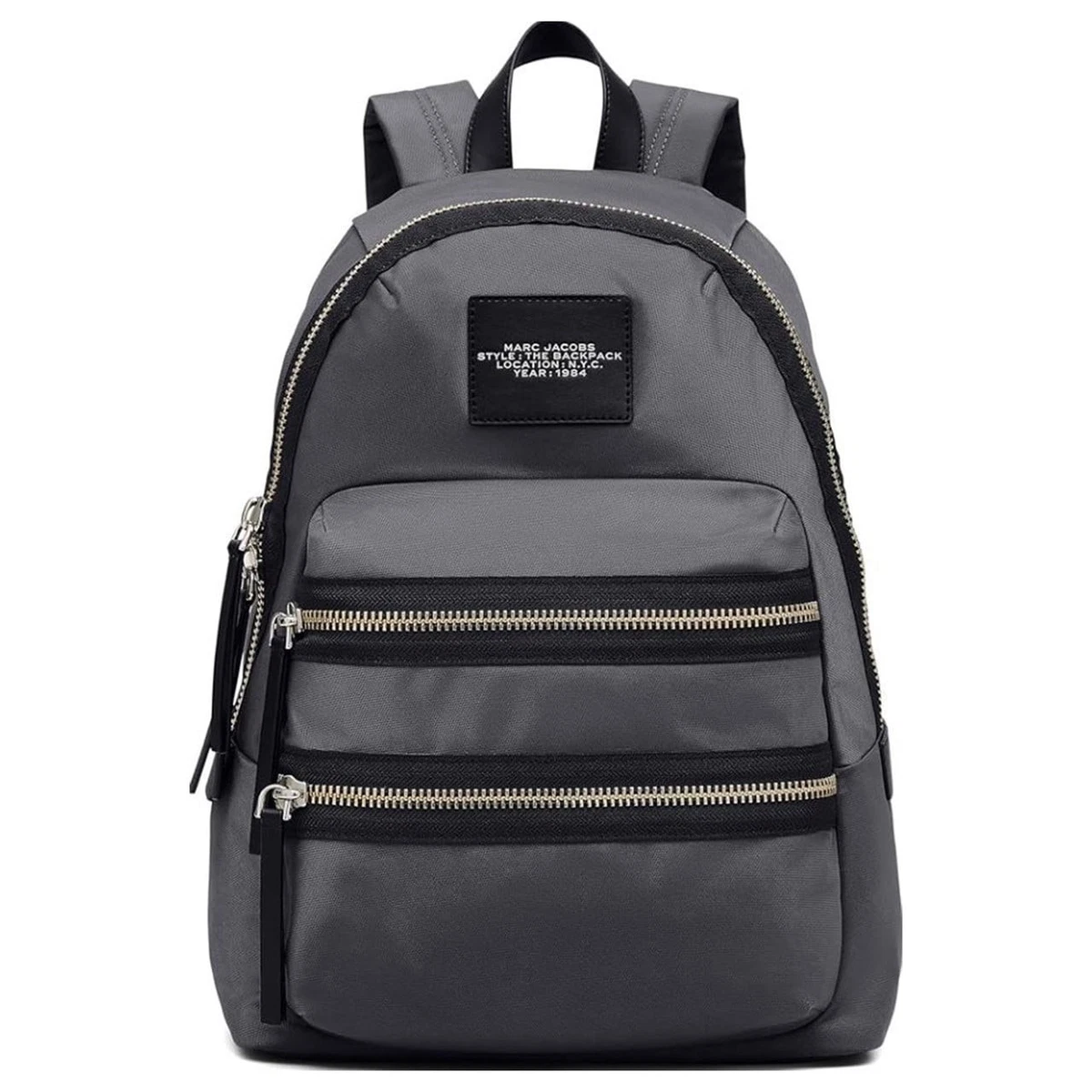 Marc Jacobs Gray Pebbled Leather Top Handles Drawstring Closure Backpack PEBBLE MINI BACKPACK BLACK - Vegan Pebble Leather Backpack  main image 2
