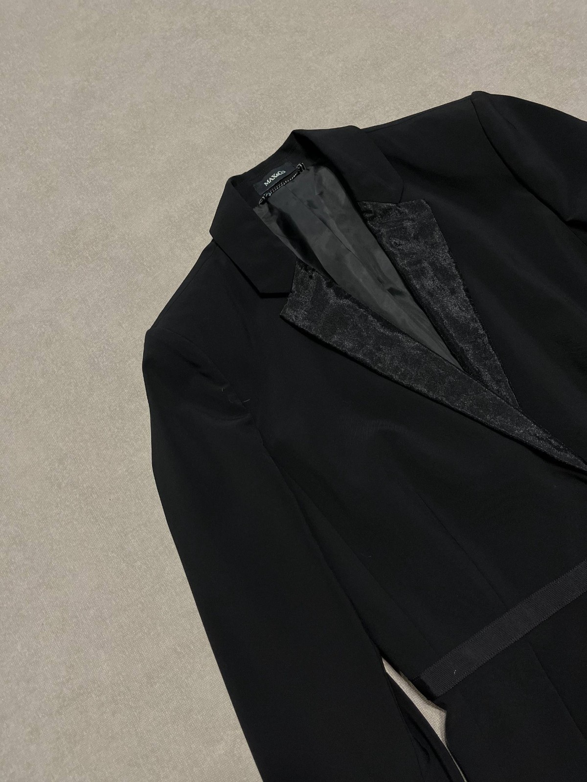 Rare Max&Co. Womens Blazer Jacket Black Mara Vintage Size M-L image 6