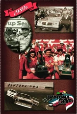 Daytona 500 1980s Historic Postcard Featuring Iconic Racing Moments Collectible