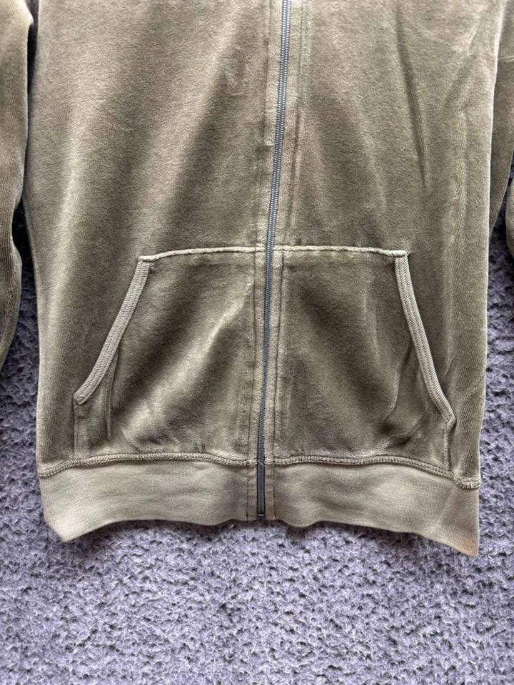 Chaqueta con Capucha Y2k Juicy Couture Terciopelo Cremallera Completa Verde Oliva Mujer Talla S Foto 4 de 4