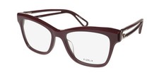 NEW FURLA VFU438 EYEGLASSES 53-17-140 PLASTIC CAT EYE RED WOMENS 09HB FULL-RIM