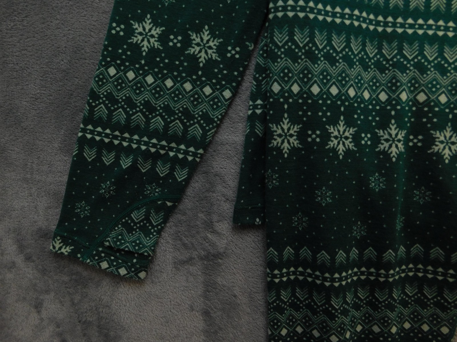 Terramar Merino Woolskins Base Layer Set Mens XL Green Snowflake Thermal