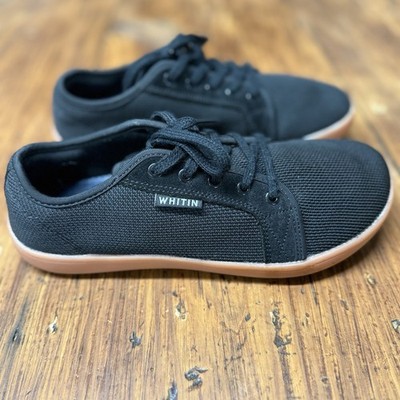 WHITIN Wide Canvas Barefoot Sneakers Minimalist Black/Gum EU