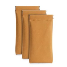 3 Pack Leather Eyeglasses Cases PU Soft Sunglasses Pouch Squeeze Top Portable Gl