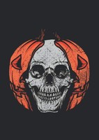 A4 Notizbuch Liniert Halloween KüRbis Skelett 120 Seiten Softcover Grusel