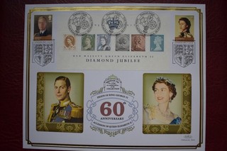 Large Queen Elizabeth 2 Diamond Jubilee Limited Edition Benham Stamp cover FDC