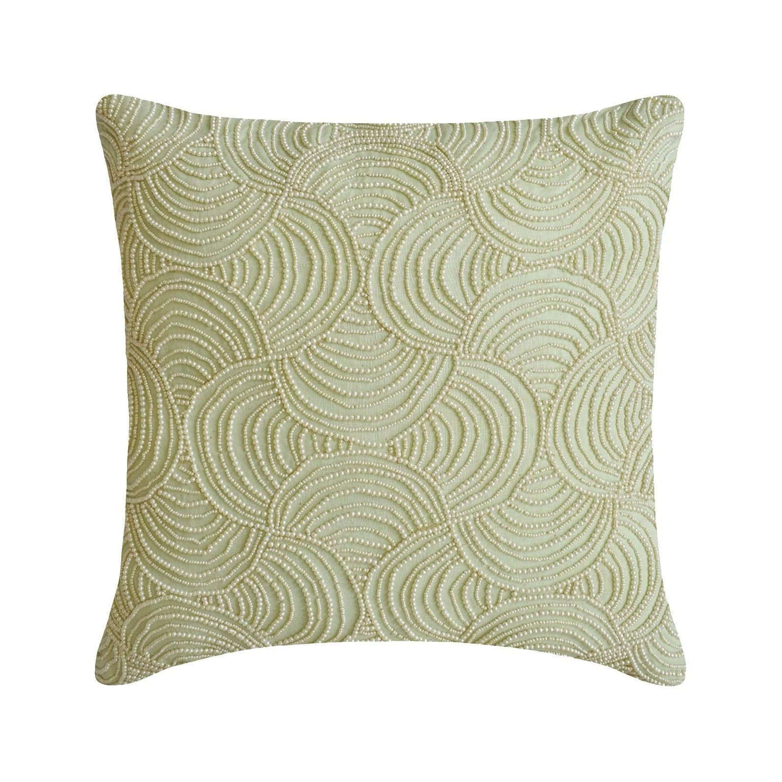 Couch Cushion Cover Green 16"x16", Home Decor Cotton Fabric - Mint Dynasty