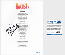 Gavin Rossdale 'Bush' Band Signed Lyric Sheet 'Glycerine' ACOA