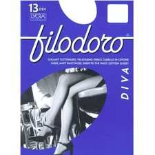 Lotto Stock 6 paia di Calze Collant Filodoro DIVA 13 DENARI Velato Con Punte