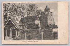 Antique Postcard: Halling Parish Church, Kent - Lych Gate & Tower, Postmark 1907