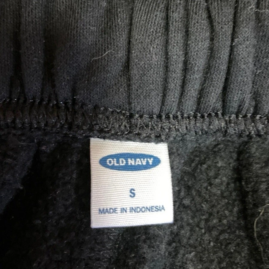 Pantalones deportivos antiguos azul marino negro polar con cordón bolsillos ropa deportiva S Foto 4 de 4