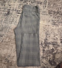 SOHO Apparel Ltd Women  s Gray Black Plaid Slim Tapered Dress Pants Pockets M