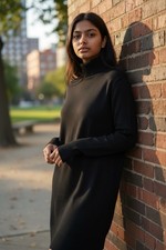 EVERLANE Cashmere Turtleneck Sweater Dress Black Small New W/Tag Retail $165