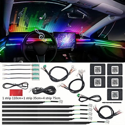 Neon Auto LED Lichtleiste Innenraum Ambientebeleuchtung mit APP Control RGB Set