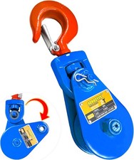 2 Ton Snatch Block with Hook, Snatch Block Pulley 3" Sheave for 3/8" Inch Wir...