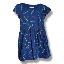 TUCKER + TATE X Smithsonian Print Play Dress Blue Estate Foot Print Dinos 6