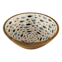 Fisch-Strudel Schale / SchüSsel Aus Mango-Holz 30 X 10 Cm Sea-Club