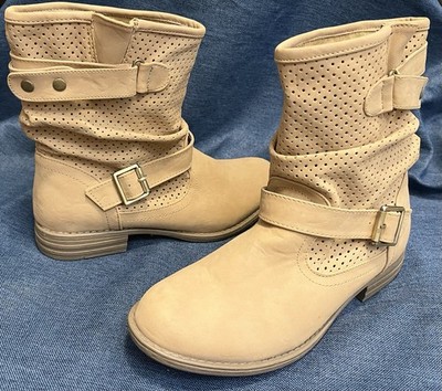 Skechers Boots Mad Dash SN48250 Women s 9 Tan Flats Faux Leather