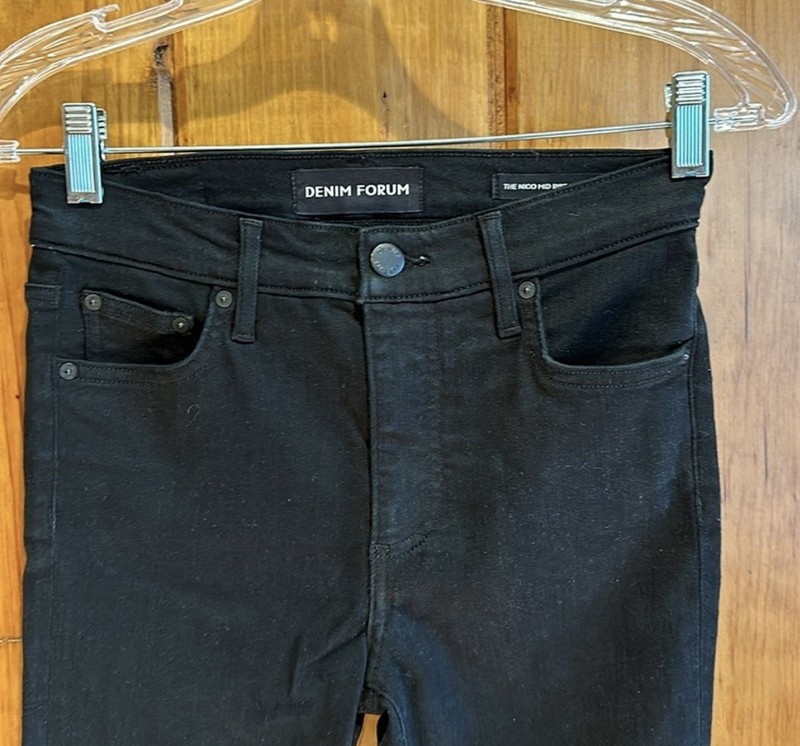 Denim Forum The Nico Mid Rise Skinny Crop Black Women’s Jeans Size 26