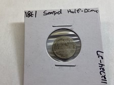 1861 Seated Liberty 90% Silver Half-Dime Type 4 Legend on Obverse 112724 27e