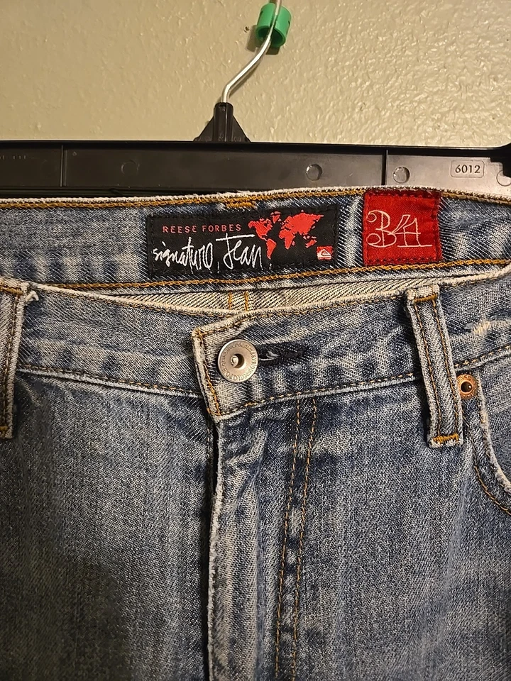 Quiksilver Reese FORBES Straight Y2K Denim Jeans Skate VINTAGE Men's 34x32 - Image 2 of 4