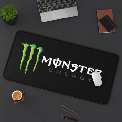 Monster Energy Logo Desk Mat Large Gaming Mouse Pad Black Office Desk Protector