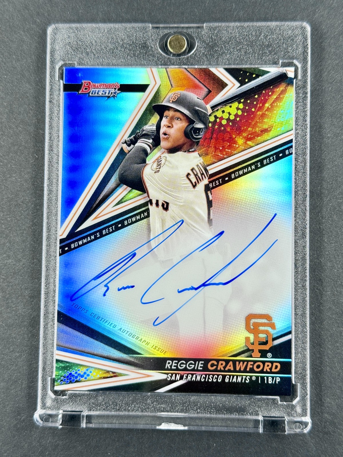 Reggie Crawford Auto Best of 2022 Refractor 2022 Bowman's Best Card Giants