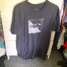 O'Neill Graphic Logo Tee Gray Men s L Crew Neck Short Sleeve Cotton Knit