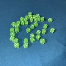 Dice D6 Set Of 36 Dice 12mm Green With White Pips