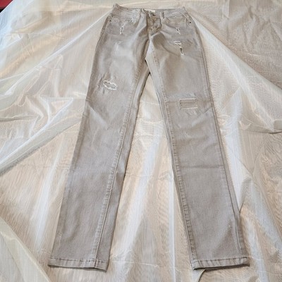 Cache Cache French Womens Factory Distressed Taupe Skinny Jeans Size 34/4US?