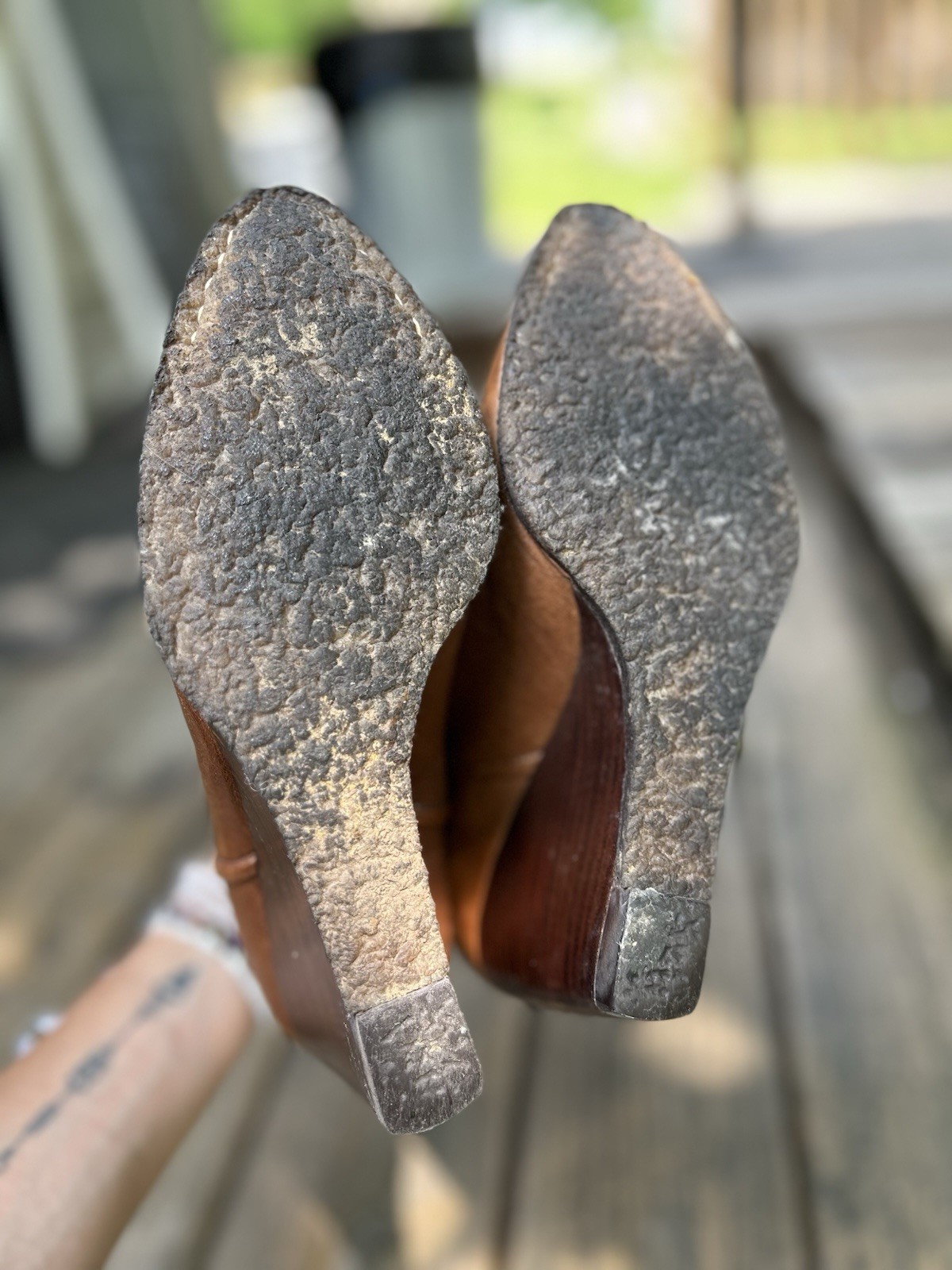 Stuart Weitzman Platform Brown Leather Booties (s… - image 3