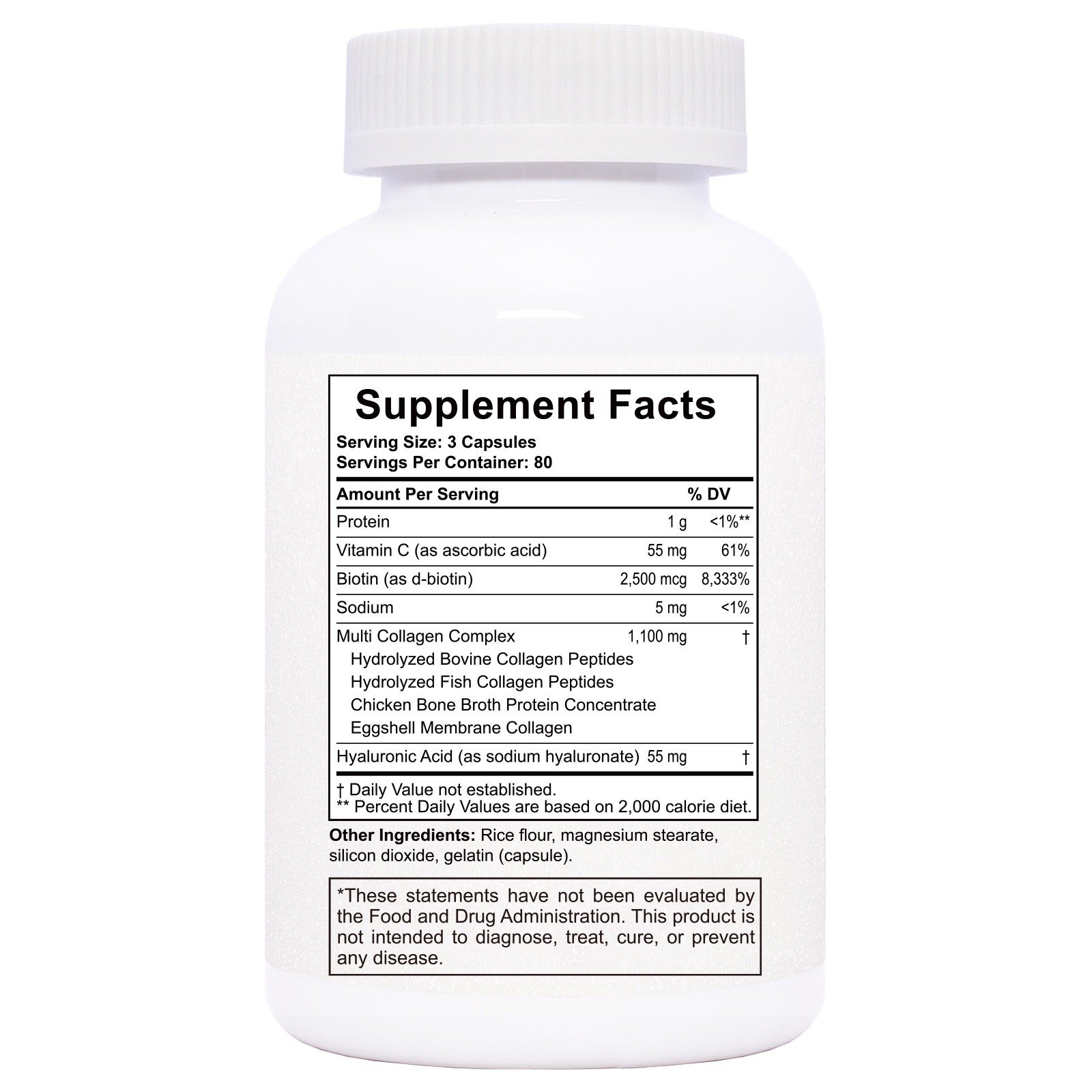  Type I, II, III, V, X Multi Collagen 120 Capsule Supplement for Women Men NEW