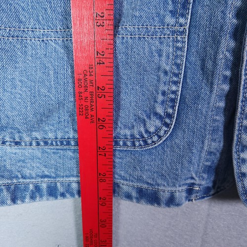 GAP Denim Jacket Mens Large Blue Chore Coat Contrast Collar New Workwear Utility - Picture 6 of 7