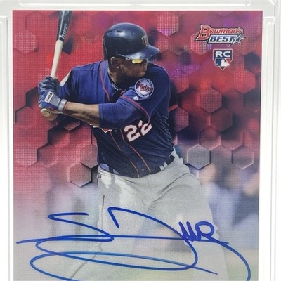 2016 Bowman s Best Miguel Sano Auto Red Refractor /5 RC Twins BS16-MS