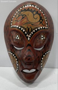 Decorative Wood Tribal Wall Mask