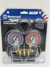 Mastercool 59161 Heavy Duty Brass Manifold Gauges W Hoses New
