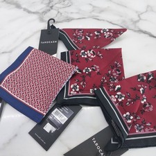 BNWT Bundle of 4 Silky Feel Gent's Top Pocket Squares Hankies Tarocash
