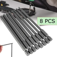 8pcs Torx Screwdriver Bit Set Hex Security Magnetic Head 100MM Extra Long T8-T40