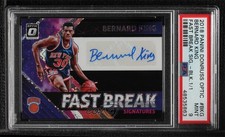 2021 Donruss Optic Fast Break Signatures Black Prizm 1/1 Bernard King PSA 9 Auto