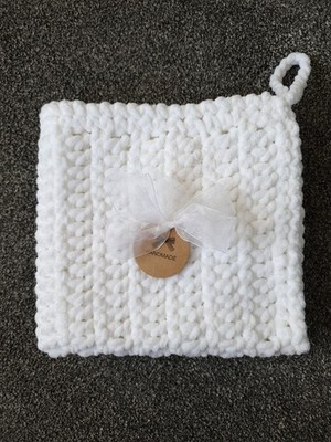 Handgehäkelte superweiche Schnullerdecke Bettdecke, Schnuller 36 x 36 cm in weiß