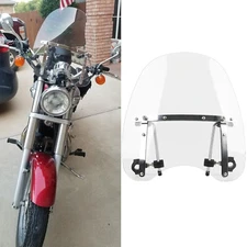 For Triumph Bonneville America Clear 18"x16" Windshield Fit 7/8" 1" Handlebar