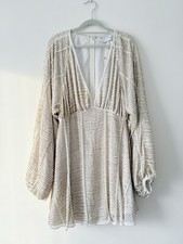 ASOS DESIGN embellished smock mini dress with gold linear embellishment. Size 12